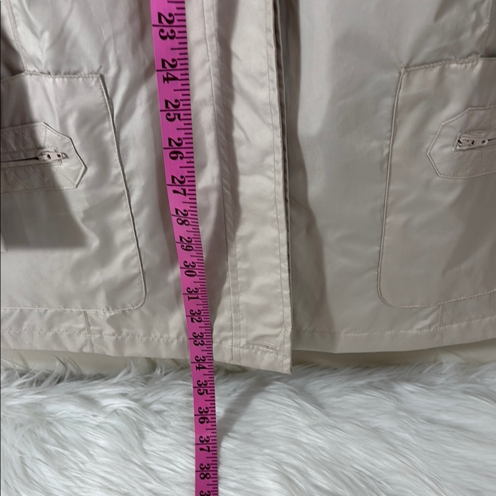 Women's Khaki Nylon Windbreaker Jacket - Picture 5 of 6